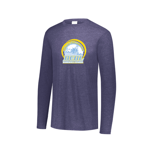 [FTLCUBNV-AXS-LOGO1] Decker Men's Tri-Blend T-Shirt - Long Sleeve (Adult XS, Navy, Logo 1)