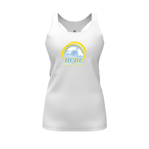 [FT0TRBWH-FYS-LOGO1] Decker Racerback Tank Top (Female Youth S, White, Logo 1)