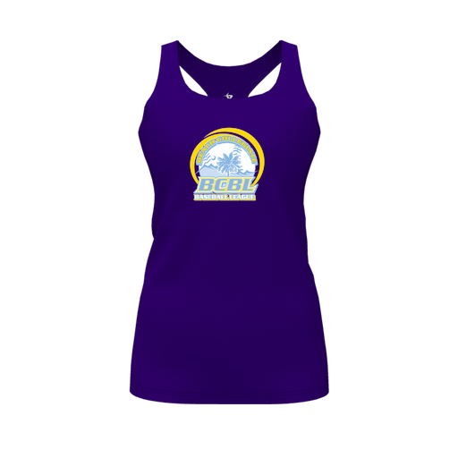 [FT0TRBPP-FYS-LOGO1] Decker Racerback Tank Top (Female Youth S, Purple, Logo 1)
