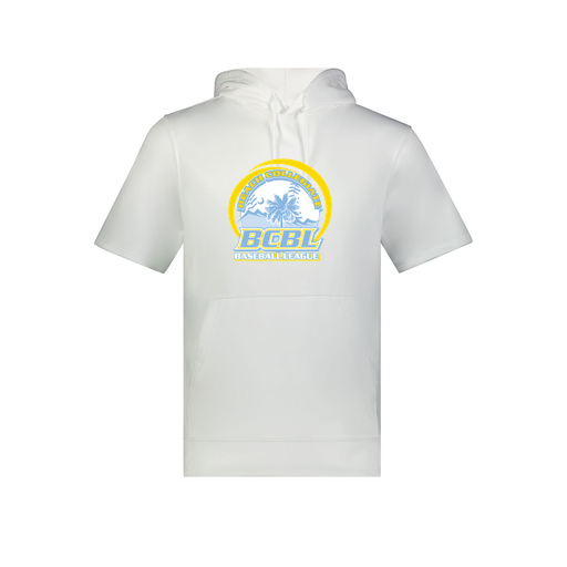 [6871.005.S-LOGO1] Men's Dri Fit Short Sleeve Hoodie (Adult S, White, Logo 1)