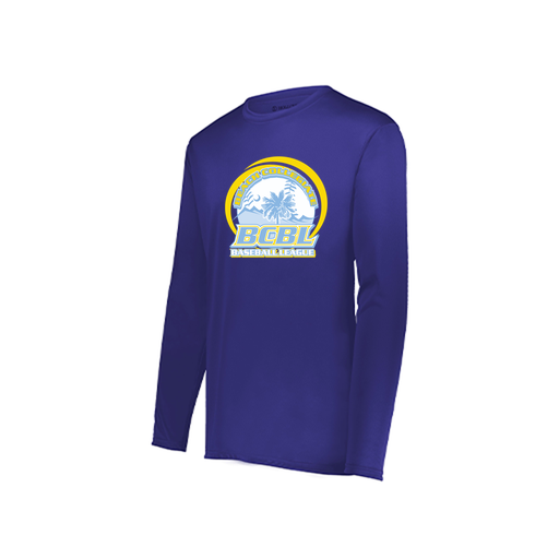 [222822.747.XS-LOGO1] Men's LS Smooth Sport Shirt (Adult XS, Purple, Logo 1)