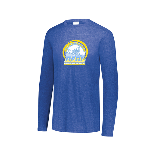 [FTLCUBRY-AXS-LOGO1] Decker Men's Tri-Blend T-Shirt - Long Sleeve (Adult XS, Royal, Logo 1)