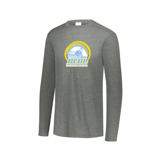 [FTLCUBGY-AXS-LOGO1] Decker Men's Tri-Blend T-Shirt - Long Sleeve (Adult XS, Gray, Logo 1)