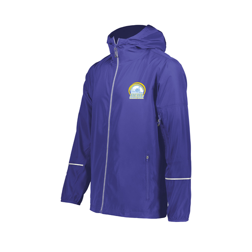 [229582-PUR-AXS-LOGO1] Men's Packable Full Zip Jacket (Adult XS, Purple, Logo 1)