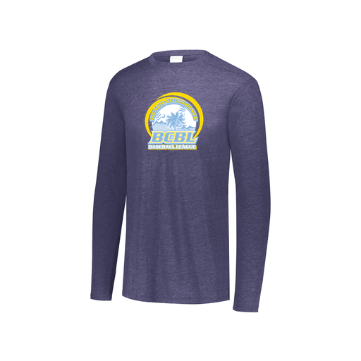 [FTLCUBNV-YS-LOGO1] Decker Youth Tri-Blend T-Shirt - Long Sleeve (Youth S, Navy, Logo 1)