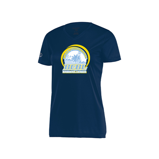 [222820.065.S-LOGO1] Ladies Movement Dri Fit Shirt (Female Adult S, Navy, Logo 1)