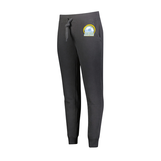 [229748.080.XS-LOGO1] Ladies 60/40 Fleece Jogger (Female Adult XS, Black, Logo 1)