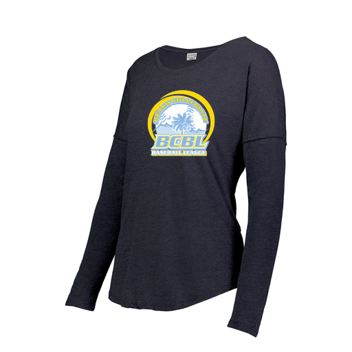 [FTLCUBNV-FAXS-LOGO1] Decker Women's Tri-Blend T-Shirt - Long Sleeve (Female Adult XS, Navy, Logo 1)