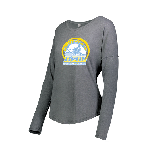 [FTLCUBGY-FAXS-LOGO1] Decker Women's Tri-Blend T-Shirt - Long Sleeve (Female Adult XS, Gray, Logo 1)